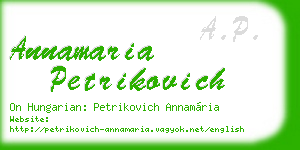 annamaria petrikovich business card