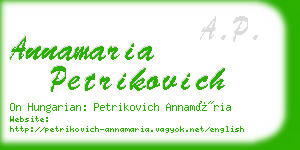 annamaria petrikovich business card